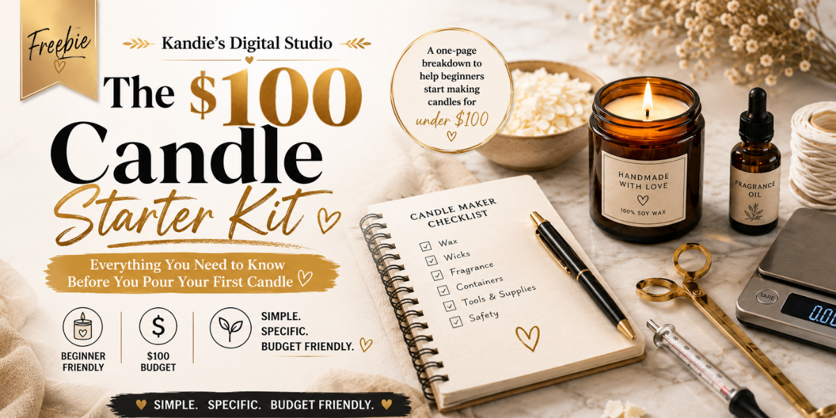 Free Candle Starter Kit from Kandie's Scents for candle makers.