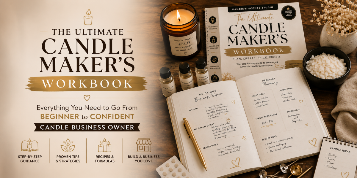 The Ultimate Candle Maker's Workbook: Everything You Need to Go From Beginner to Confident Candle Business Owner