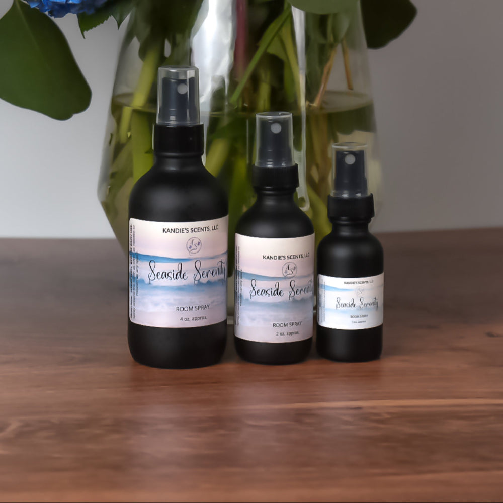 Seaside Serenity room sprays with sea salt and jasmine scent