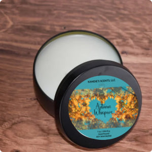 Matte black tin candle for cozy fall and winter moments