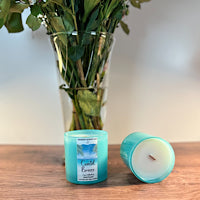 Ocean-inspired coconut soy candle with sea air and driftwood