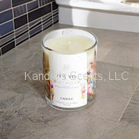 Soy wax birthday cake candle with vanilla, sugar, and bakery notes