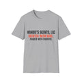 Gray t-shirt with text 'Kandie's Scents, LLC' on a white background