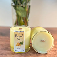 Pineapple Bliss candle jar with tropical pineapple and amber scent