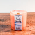Seaside Serenity candle jar with sea salt, jasmine, and musk scent