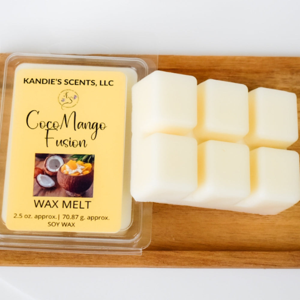 2.5 oz wax melts in bright, juicy scent blend