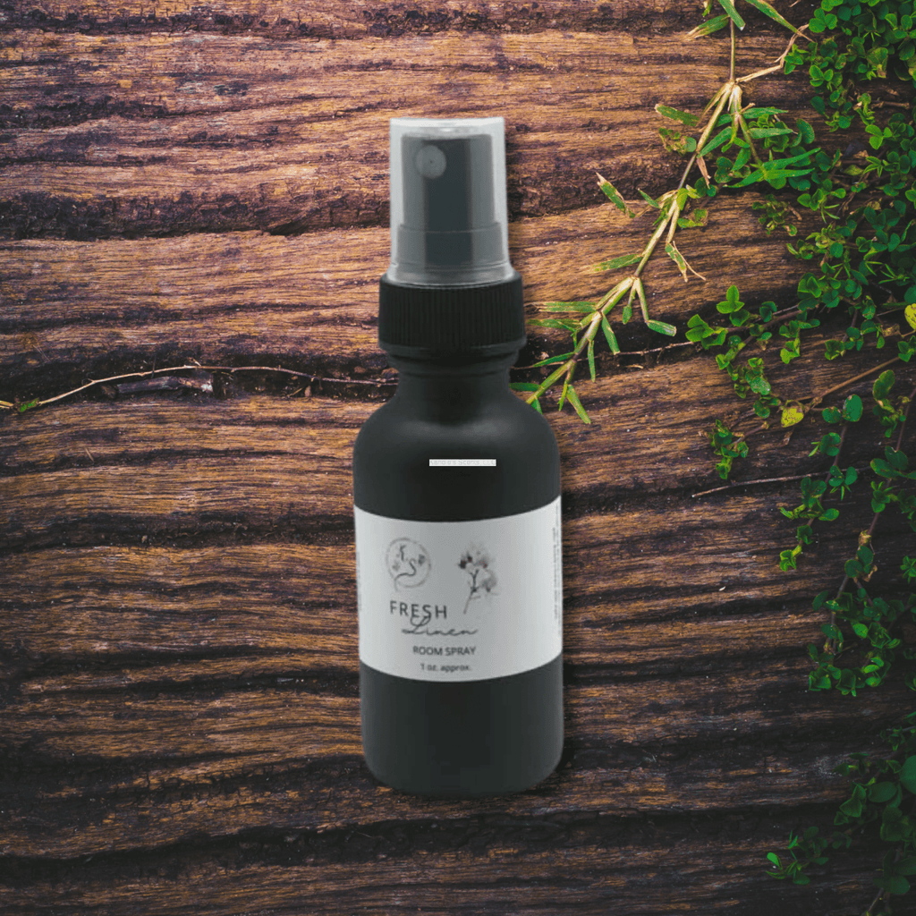 Room spray in clean scent with ozone, green floral, and musk